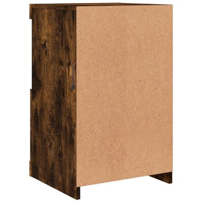 vidaXL Side Cabinets with LED Lights 2 pcs Smoked Oak Engineered Wood