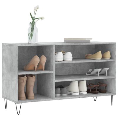 vidaXL Shoe Cabinet Concrete Grey 102x36x60 cm Engineered Wood