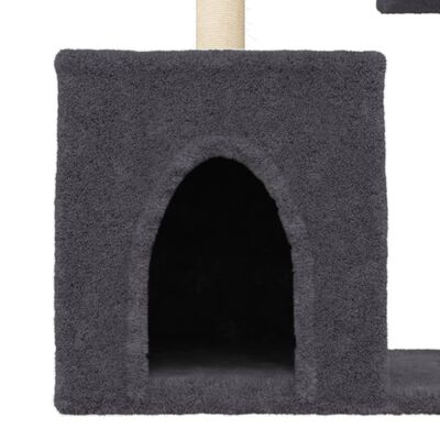 vidaXL Cat Tree with Sisal Scratching Posts Dark Grey 86 cm