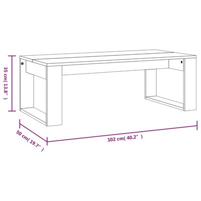 vidaXL Coffee Table Concrete Grey 102x50x35 cm Engineered Wood