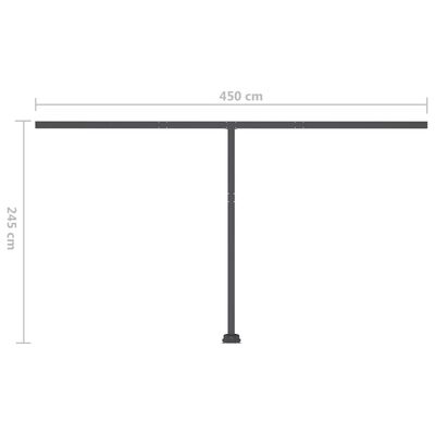 vidaXL Manual Retractable Awning with LED 500x350 cm Anthracite