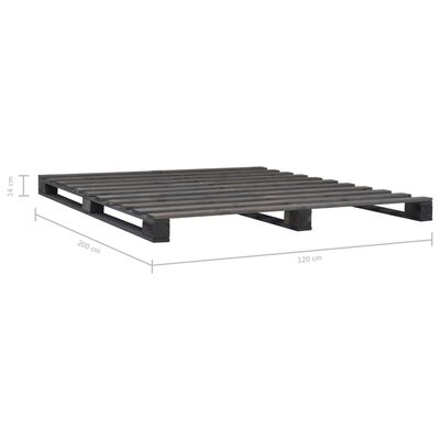 vidaXL Pallet Bed Frame without Mattress Grey 120x200 cm Solid Wood