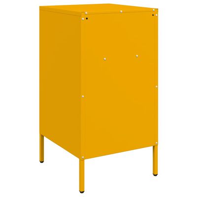 vidaXL Bedside Cabinet Mustard Yellow 36x39x68 cm Steel