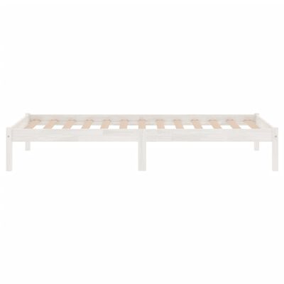 vidaXL Bed Frame without Mattress White Solid Wood 100x200 cm