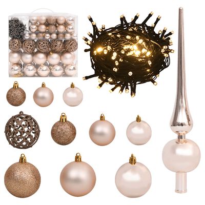 vidaXL Artificial Hinged Christmas Tree 300 LEDs & Ball Set 240 cm