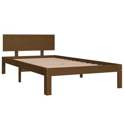 vidaXL Bed Frame without Mattress Honey Brown Solid Wood Pine 100x200 cm