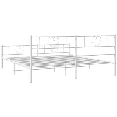 vidaXL Metal Bed Frame without Mattress with Footboard White 193x203 cm