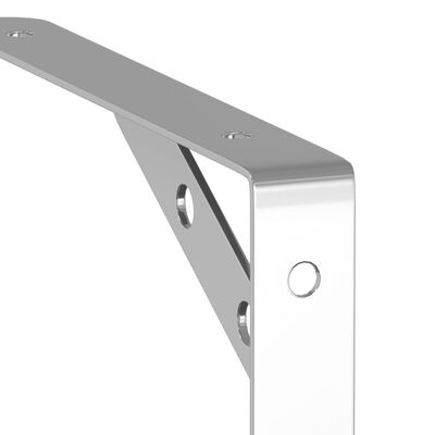 vidaXL Shelf Brackets 4 pcs 20x2.5x14 cm Silver Stainless Steel