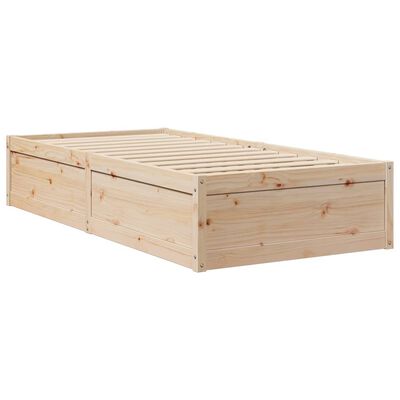 vidaXL Bed with Mattress 90x200 cm Solid Wood Pine