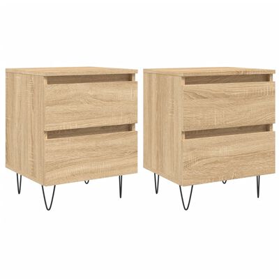 vidaXL Bedside Cabinets 2 pcs Sonoma Oak 40x35x50 cm Engineered Wood