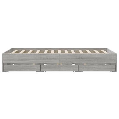 vidaXL Bed Frame with Drawers without Mattress Grey Sonoma 140x200 cm