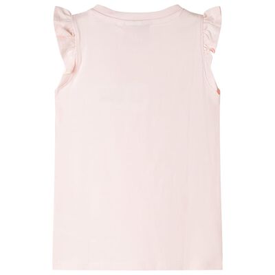 Kids' T-shirt with Ruffle Sleeves Soft Pink 104