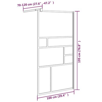 vidaXL Walk-in Shower Wall 100x195 cm ESG Glass White