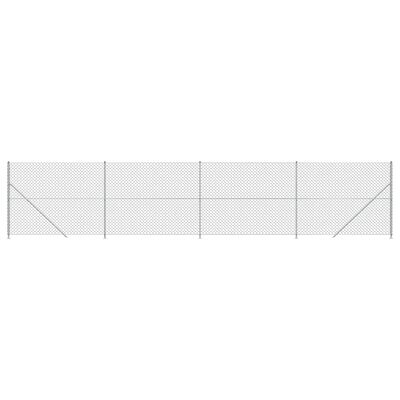 vidaXL Chain Link Fence with Flange Silver 1.8x10 m