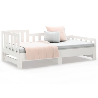 vidaXL Pull-out Day Bed without Mattress White 2x(80x200) cm