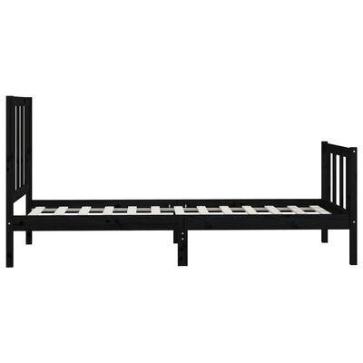 vidaXL Bed Frame without Mattress Black 100x200 cm Solid Wood