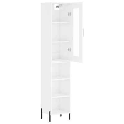 vidaXL Highboard High Gloss White 34.5x34x180 cm Engineered Wood