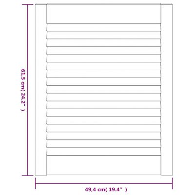 vidaXL Cabinet Door Louvred Design 61.5x49.4 cm Solid Wood Pine