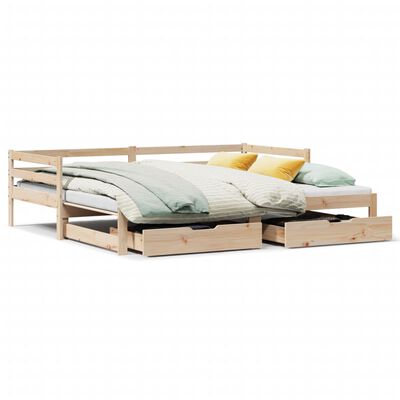 vidaXL Daybed with Trundle and Drawers without Mattress 80x200 cm