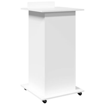 vidaXL Lectern with Wheels & Drawer White 55x55x107 cm Engineered Wood