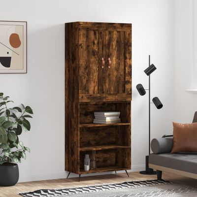 vidaXL Highboard Smoked Oak 69.5x34x180 cm Engineered Wood