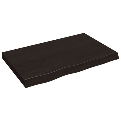 vidaXL Bathroom Countertop Dark Brown 80x50x(2-6) cm Treated Solid Wood