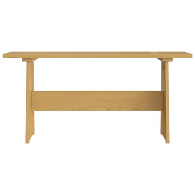 vidaXL Dining Table with Bench REINE Honey Brown Solid Wood Pine