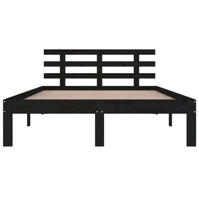 vidaXL Bed Frame without Mattress Black Solid Wood 150x200 cm King Size