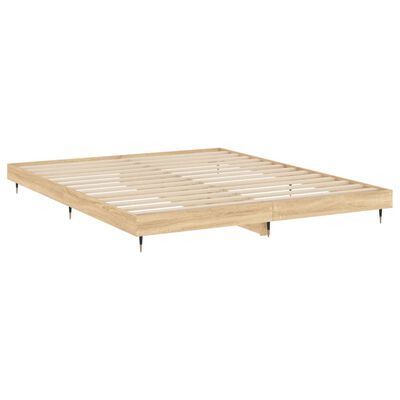 vidaXL Bed Frame without Mattress Sonoma Oak 200x200 cm Engineered Wood