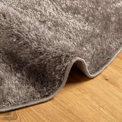 vidaXL Rug ISTAN High Pile Shiny Look Grey Ø 200 cm