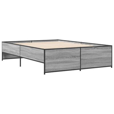 vidaXL Bed Frame without Mattress Grey Sonoma 140x190 cm