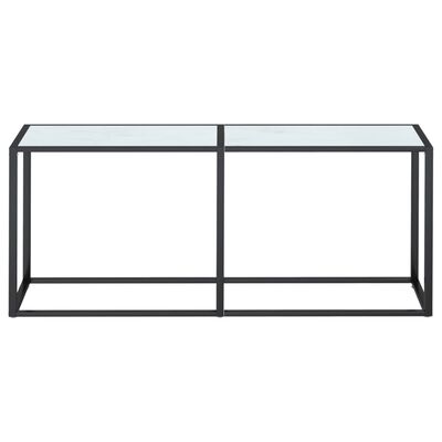 vidaXL Console Table White Marble 180x35x75.5cm Tempered Glass