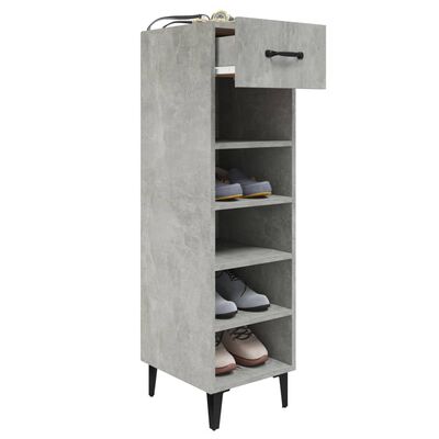 vidaXL Shoe Cabinet Concrete Grey 30x35x105 cm Engineered Wood