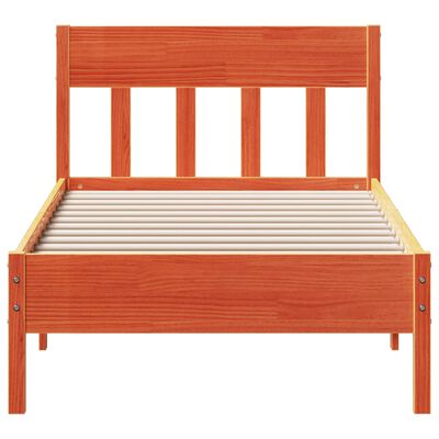 vidaXL Bed Frame without Mattress Wax Brown 90x190 cm Single Solid Wood Pine