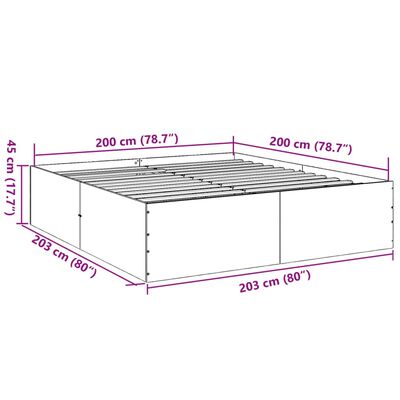 vidaXL Bed Frame without Mattress Black 200x200 cm