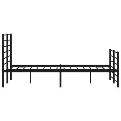 vidaXL Metal Bed Frame without Mattress with Footboard Black 160x200 cm