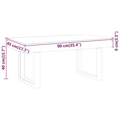 vidaXL Coffee Table Light Brown and Black 90x45x40 cm MDF and Iron