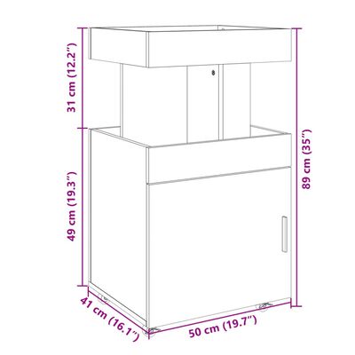 vidaXL Bar Cart White 50x41x89 cm Engineered Wood