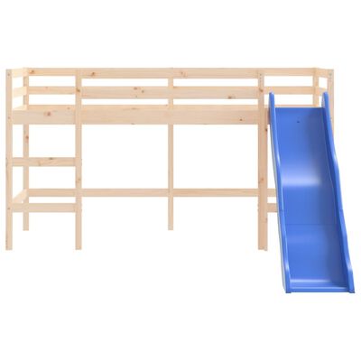 vidaXL Kids' Loft Bed without Mattress with Slide 90x200 cm