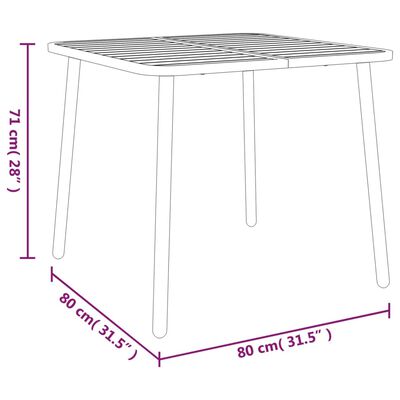 vidaXL 3 Piece Garden Dining Set Anthracite Steel