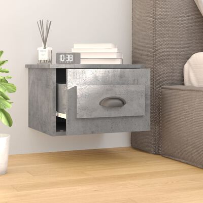 vidaXL Wall-mounted Bedside Cabinet Concrete Grey 41.5x36x28cm