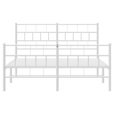 vidaXL Metal Bed Frame without Mattress with Footboard White 140x200 cm