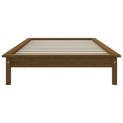 vidaXL Bed Frame without Mattress Honey Brown Small Single Solid Wood