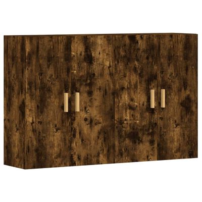 vidaXL Wall Mounted Cabinets 2 pcs Smoked Oak Engineered Wood