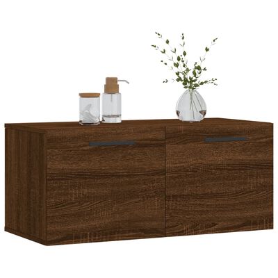 vidaXL Wall Cabinet Brown Oak 80x36.5x35 cm Engineered Wood