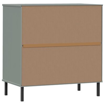 vidaXL Sideboard with 3 Drawers Grey 77x40x79.5 cm Solid Wood OSLO