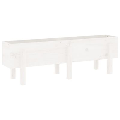 vidaXL Garden Raised Bed White 121x30x38 cm Solid Wood Pine