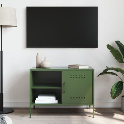 vidaXL TV Cabinet Olive Green 68x39x50.5 cm Steel