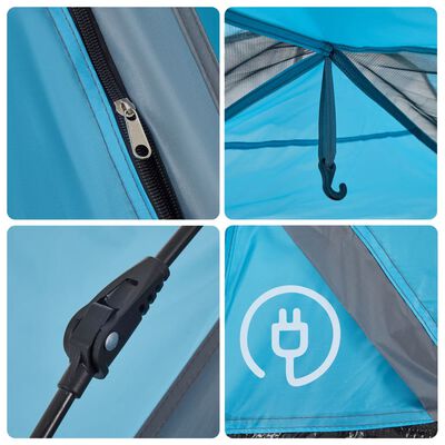 vidaXL Camping Tent Dome 5-Person Blue Quick Release