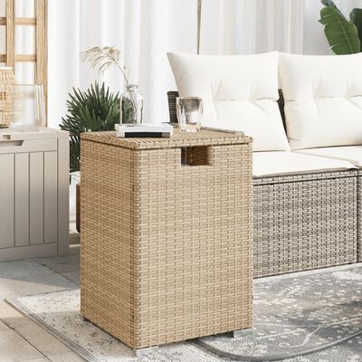 vidaXL Propane Tank Cover Table Beige 40x40x60 cm Poly Rattan